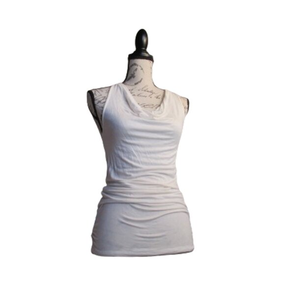 Charlotte Russe Tops - Charlotte Russe Women's Cream Razzor Backed Silver Tone Sequin Beaded Top
